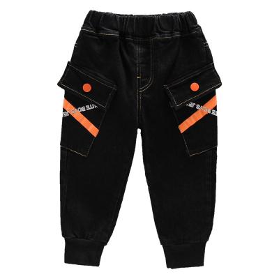 China 2-7T Kids Jeans Boys Breathable Denim Pants Casual Elastic Patchwork Long Pants Basic Kids Clothes for sale