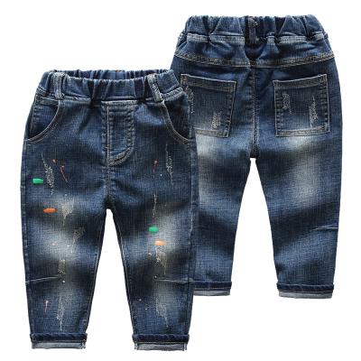 China Breathable Boy Jeans Children Clothing Print Casual Elastic Denim Pants 2-7T Fashion Kids Jeans for sale