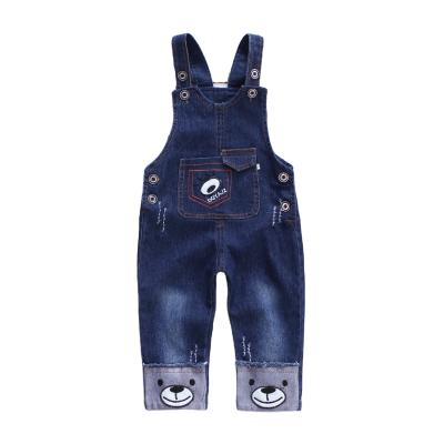 China 1-4 Years Breathable Jeans Overall Baby Toddler Cartoon Long Pants Boy Denim Overalls Child Dress Pants for sale