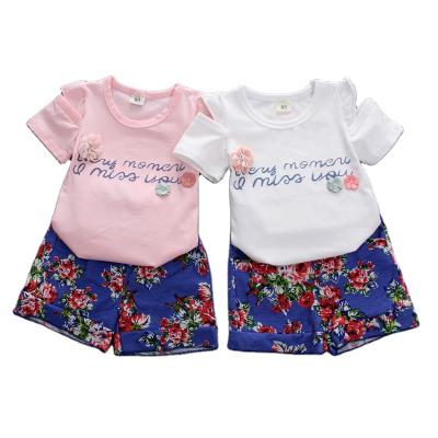 China Breathable Babies Clothing Sets Casual T-shirt + Short Pants Kid Cotton Outfits Suits For Girl for sale