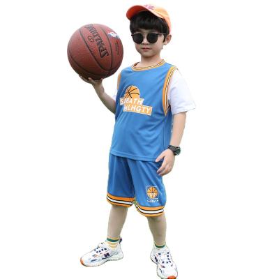 China Kids Casual Boys Clothes Sets 4-13 Years Old Sleeveless T-shirts + Shorts Basketball Suits Kids Clothing 2021 for sale