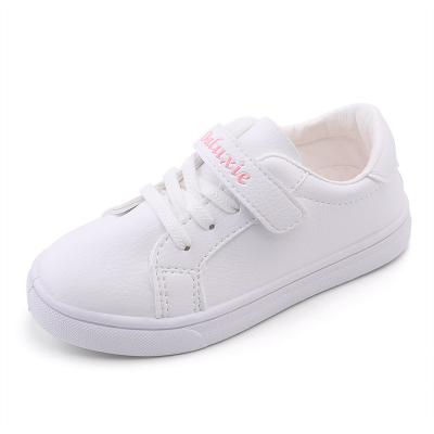 China Breathable White Children School Leather Shoes Student Girl Casual Children Soft Cute Sneaker Shoes for sale