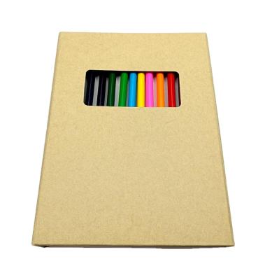 China Recycled Materials A5 Notebook With 50 Page Loose Leaf 12 Different Colored Pencils For Kids And Students for sale