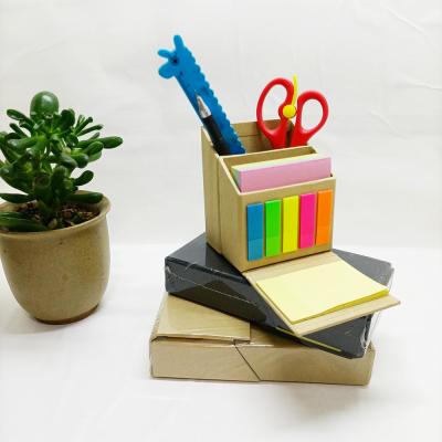 China Creative Promotional Customized Notepads Kraft Paper Box With Sticky Notes for sale