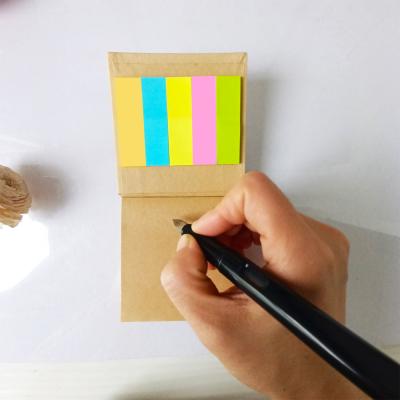 China Small size hardcover book cork cover notebook with 25 sheets neon color sticky note for promotion for sale