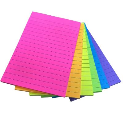 China 6pads Self Adhesive Luminous Line 4X6 Sticky Notes In Mail Stickies Power Neat Colorful Super Collage Pads Strong Adhesive Sound, for sale