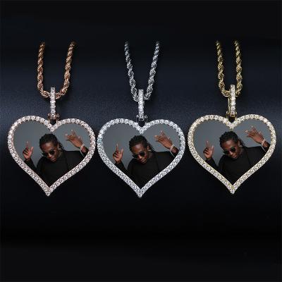 China Custom Hiphop Photo Necklace Men and Women Couples Pendant Necklace for sale