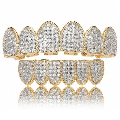 China Hot Sale2020 Hiphop Grillz Hiphop Jewelry Set Micro Zircon Braces Vampire Teeth Grillz Fashion Jewelry for sale