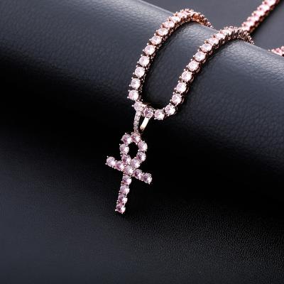 China Hot SaleNew Hiphop Solid Color Rose Gold Key Pendant Pink Female Pendant Necklace for sale