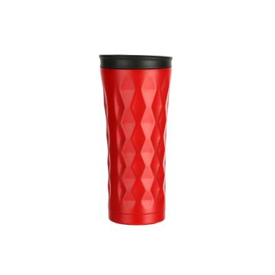 China PORTABLE Custom Logo 500Ml Double Wall Vacuum Tumbler Mug With Plastic Lid for sale