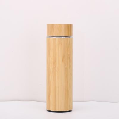 China Eco Friendly PORTABLE Stainless Steel Thermos Insulated Drinking Bamboo Water Bottle Coffee Tumbler for sale