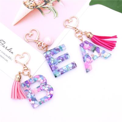 China Resin Letters Lobster Clasp Key Chain Alphabet Letter Design Plastic Key Chain Souvenir Gifts For Leather Bag Handbag Purse Key Ring for sale