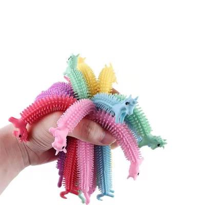 China Children's Toys Stir Unicorn Sensory Resistance Squeeze Pull Noodles Unicorn Stretchy String Toys Build Toys for sale