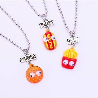 China Resin Cute Food Cartoon Best Friends Bead Chain Women And Children Pendant Necklace for sale