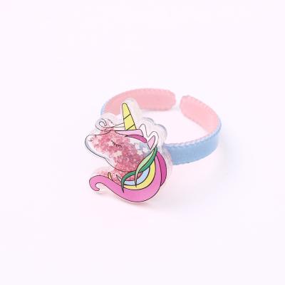 China Cute 2021 The latest children's cartoon powder unicorn shell cone acrylic flash children's gift bracelet for sale