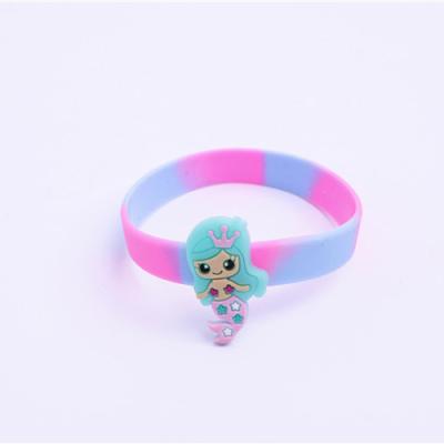 China Cute Pop Silicone Gradient Change Mermaid Soft Sports Wristband for sale