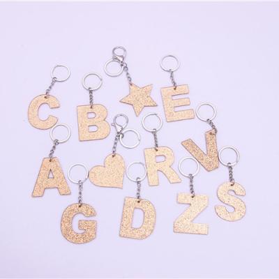 China Gift 26 Reflection Powder Large Size English Alphabet Acrylic Alphabet Key Chain Suitcase Purse Pendant Travel Souvenir for sale