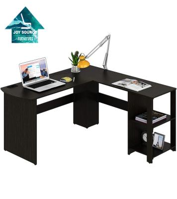 China Home Office L Shaped Espresso Wood Corner Combo Computer Desk (Height) Adjustable for sale