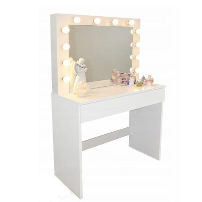 China Wooden Furniture Makeup Vanity With LightsMakeup Vanities For Bedrooms With Lights Girls Dressing Tables With Mirror for sale