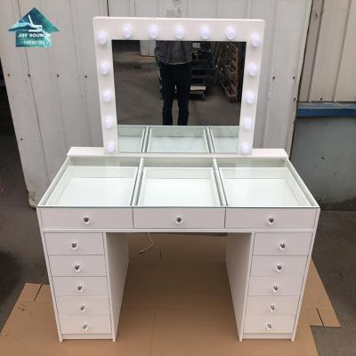 China Hot Sale White Color Hollywood Vanity Makeup Table (Size) Adjustable With Mirror Wholesale Modern Dressing Table for sale