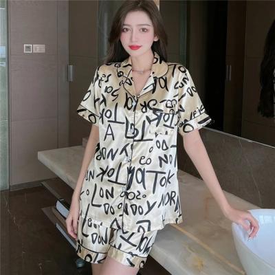 China Summer Sleepwear QUICK DRY Pajamas For Women Loungewear Feeling Casual Silk Pajamas For Women Pajamas for sale