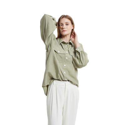 China Lenzing Breathable Modal Fabric Long Sleeve Fashion Casual Pockets Shirts Contrast Color for sale