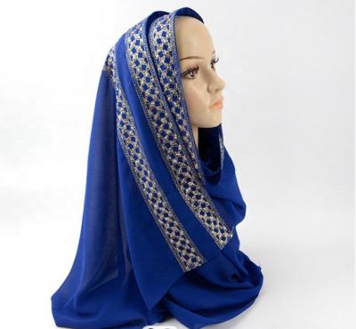 China Fashion New Style FENNYSUN 67*170cm Fashion Long Diamond Hotfix Female Headscarf Muslim Arab Women Malaysia Chiffon Hijabs Luxury Scarf for sale