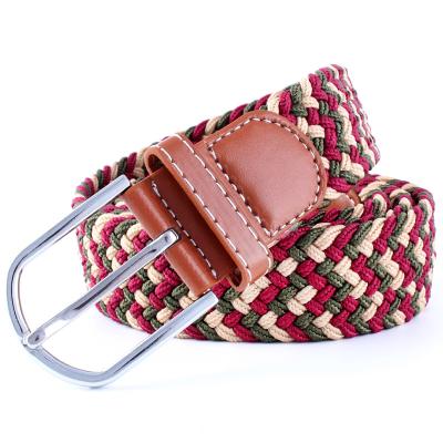 China Fashionable Cssual Ladies Elastic Band Color Embellished Jeans Sports Comfortable Stretch Braided Belt for sale