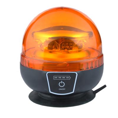 China PC Lens+ABS Base R65 R10 Amber Magnetic Rechargeable Mining Beacon Light Emergency Warning LED Car Light Truck Police for sale