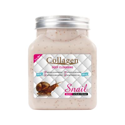 China Exfoliator Private Label Skin Care Natural Moisturizing Snail Collagen Face Whitening Organic Body Scrub for sale