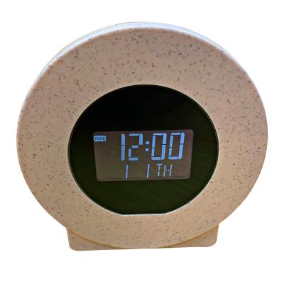 China Calendars Biodegradable Material Round Alarm Clock USB Powered for sale