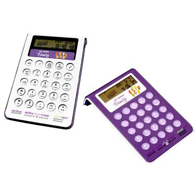 China General Purpose L Shape Calculator Tilt 2 Head In 1 8 Digit Main Panel Calendar Transparent Desktop Calculator for sale