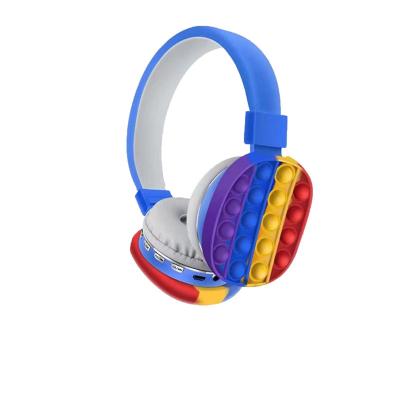 China 2021 Hot Selling Music PC Computer Game Toy Headset Kids Headband Silicone Popping Push Decompression New Wired Wireless Headphones for sale