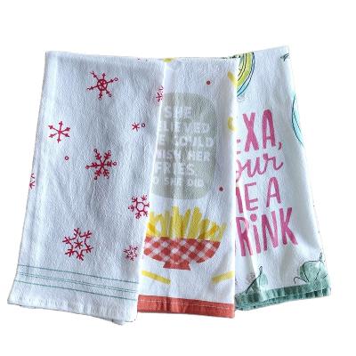 China QUICK DRY Printed Tea Towels Flour Sack Tea Towel for sale