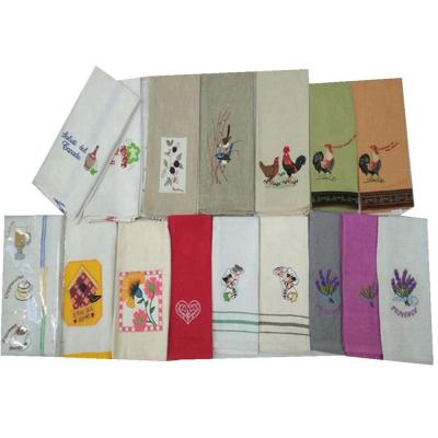 China Amazon Disposable Hot Sale Embroidery Custom Design Kitchen Towel 100% Cotton Material for sale