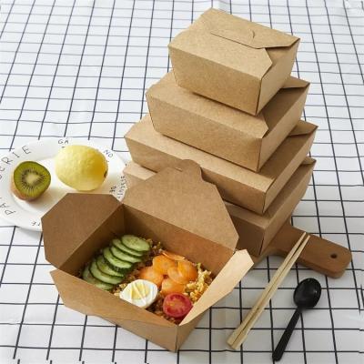 China Recyclable High Quality Eco Friendly Paper Salad Lunch Box Paper Packaging Meal Packing Box for sale