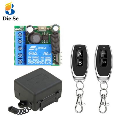 China Electric Lock DC5V 12V 24V 1CH RF Relay Receiver And 2CH Transmitter Door Lock 433 MHz Electromagnetic Remote Control Wireless Switch for sale