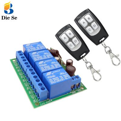 China LED Signal Light 433mhz RF Transmitter and Receiver Switch DC24V 12V 4CH Relay Receiver Module for Garage Light Outdoor and Receiver for sale