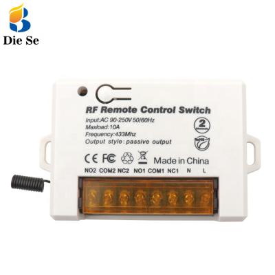 China Garage Wireless Remote Control Gate Relay Receiver AC 240V 220V 10A LED Signal Light 2 Channels Relay Remote Control Switch for sale