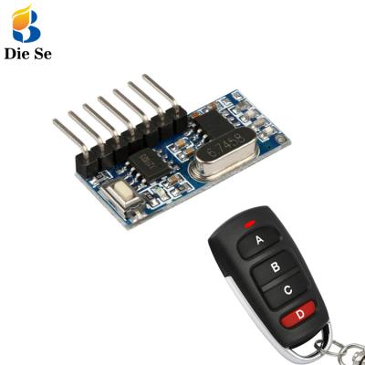 China LED Signal Light 433 MHz RF Relay Receiver Module 4 CH Radio Output With Learn Button And 433Mhz RF Remotes Transmitter DIY for sale