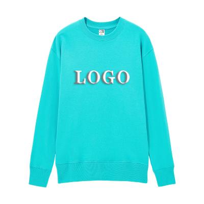 China Custom High Quality Oversized Embroidered Logo Plain Hoodies Unisex Blank 100% Anti-wrinkle Terry Crewneck Cotton French Sweatshirt For Men for sale