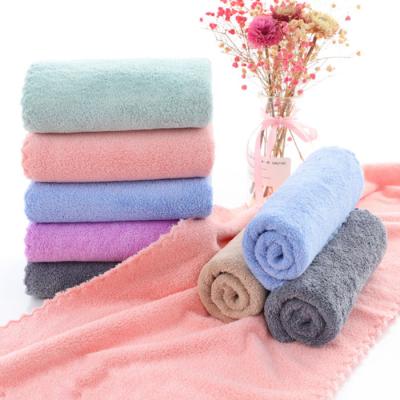 China Child-Proof Wholesale Super Absorbent 300gsm Microfiber Coral Fleece Hair Hand Towel for sale