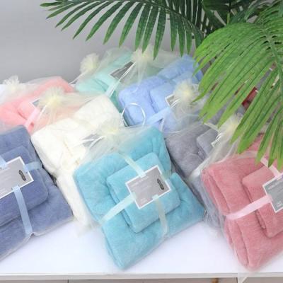 China Child-Proof Manufacturers Wholesale Good quality quick drying microfiber Cheap price Coral Fleece luxury bath towels set for sale