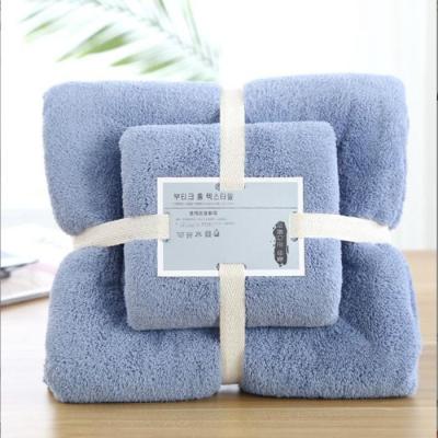 China Child-Proof Luxury Different Style 35*75cm 70*140cm Gift Coral Fleece Absorbent Quick-drying Embroidery Letter D H Bath Towel Set for sale