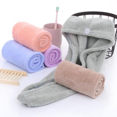 China Child-Proof High quality Super absorption Microfiber hair towel wrap turbans Microfiber Super Absorbent Twist Hair Drying Turban Wrap Towel for sale