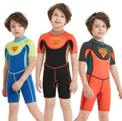 China Anti-UV Sun Protection One Piece Short Sleeve Swimwear Boys Kids Rash Guard Wetsuit for sale