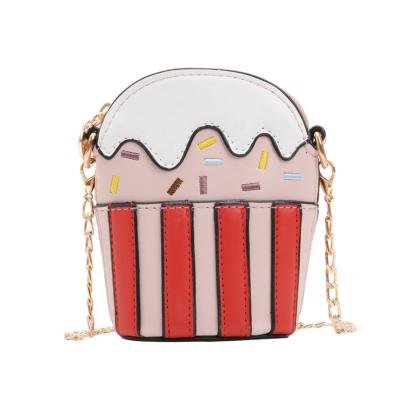 China High Quality Cute Cake Shape Girls Mini Crossbag Coin Purse PU Shoulder Handbag For Kids for sale