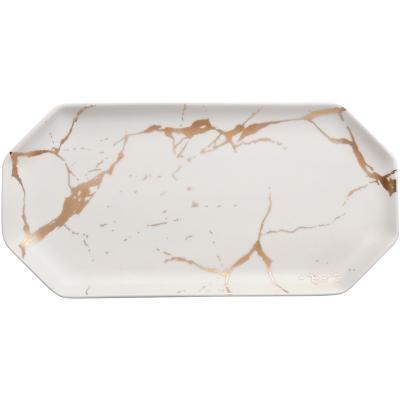 China Traditional Ceramic Texture Storage Marble Plate Decorative Sushi Dessert Tray for sale