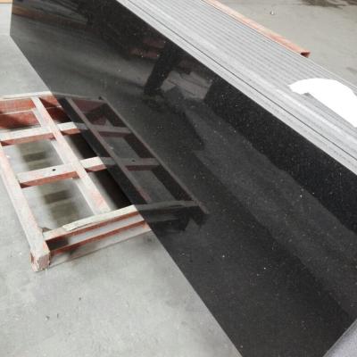 China Modern Black Galaxy Granite Slab Polished Cut To Size Countertops Factory For Sale for sale