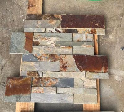 China Rusty Slate Stone Veneer Cultured For Wall Cladding 15x60cm Or Customized for sale